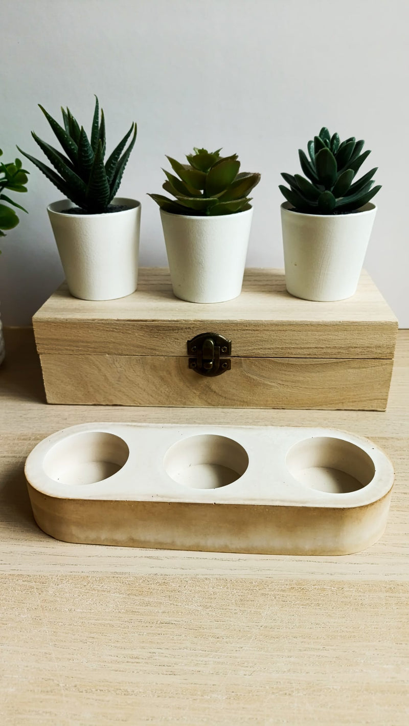 Outlet-Liquidación Candelabro 3 velas Café (CTC-1) EcoFlame